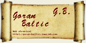 Goran Baltić vizit kartica